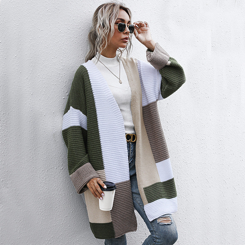 Women’s Color Matching Knit Cardigan