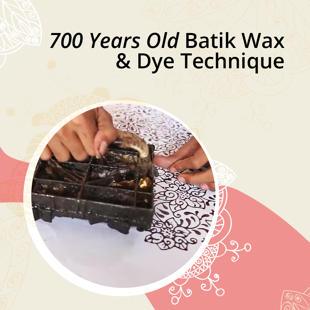 Handmade Batik Scarf - Cotton Fabric - Stone