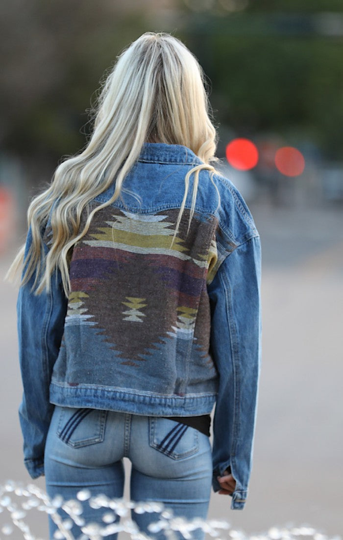 Denim Western Jacket grey multi