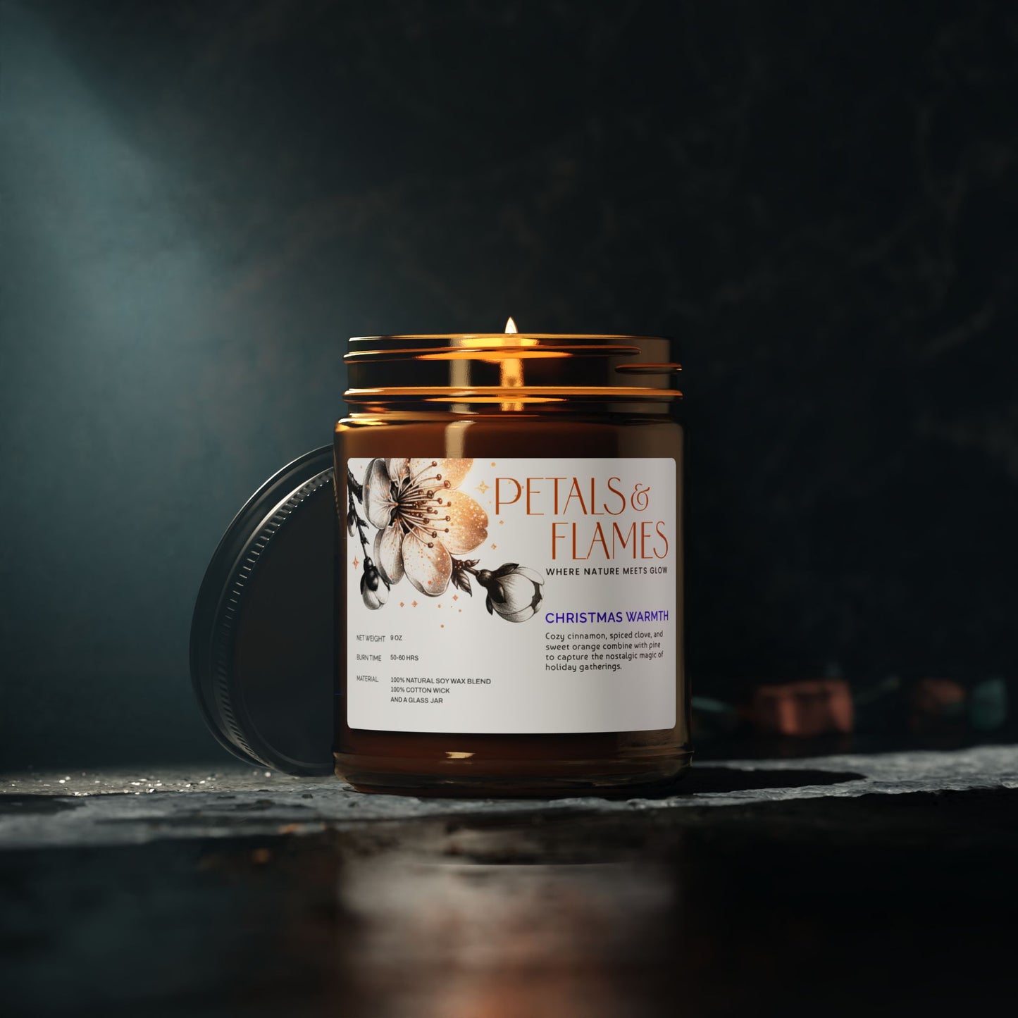 Christmas Warmth Soy Candle – Cozy Holiday Scented Jar