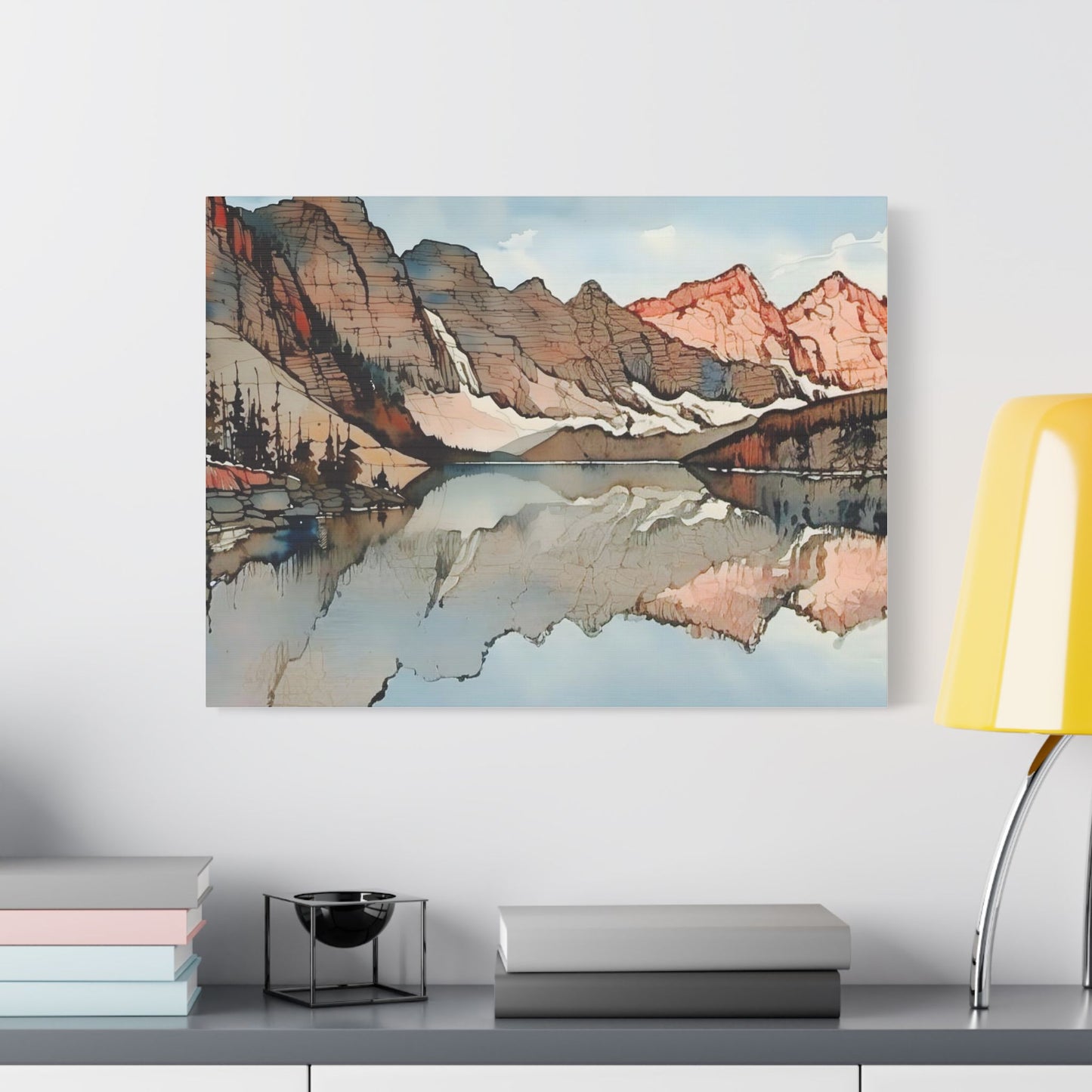 Satin Canvas Wall Art - Scenic Mountain Reflection, Nature Decor, Home Aesthetic, Gift for Nature Lovers, Rustic Wall Decor