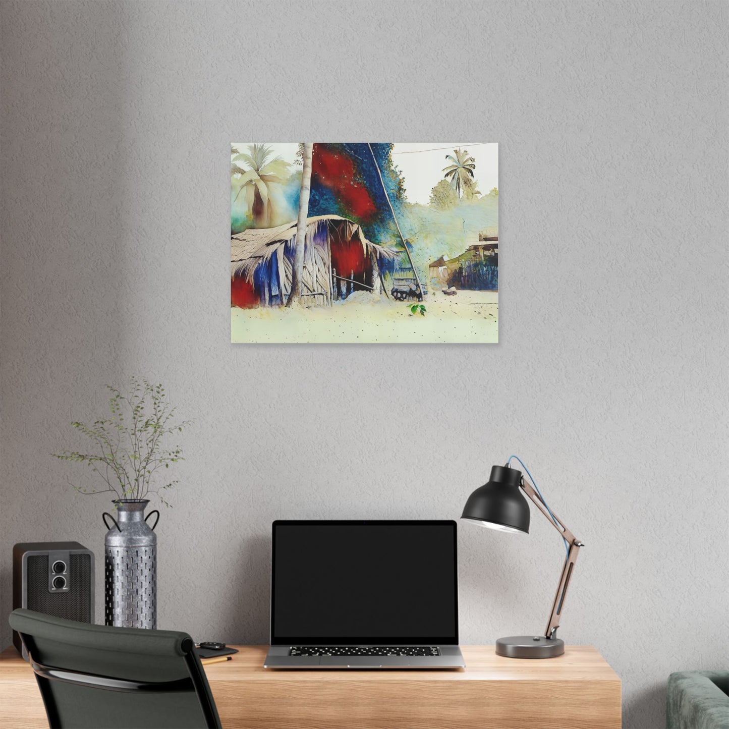 Vibrant Landscape Canvas Art, Tropical Home Decor, Beach House Wall Art, Nature Painting, Gift for Art Lovers, Relaxing Atmosphere