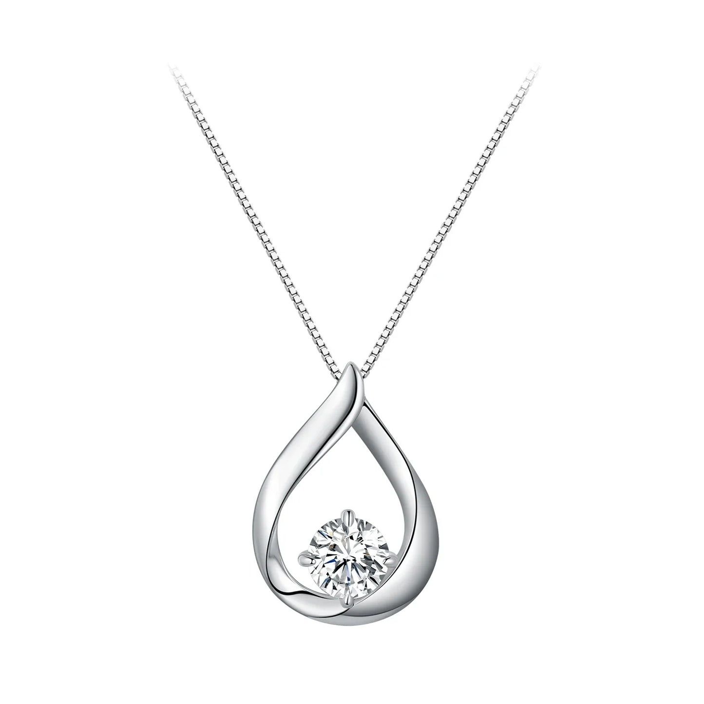 1CT Moissanite Waterdrop Necklace And Drop Earrings 925 Sterling Silver Wedding Bridal Jewelry Set waterdrop bridal necklace