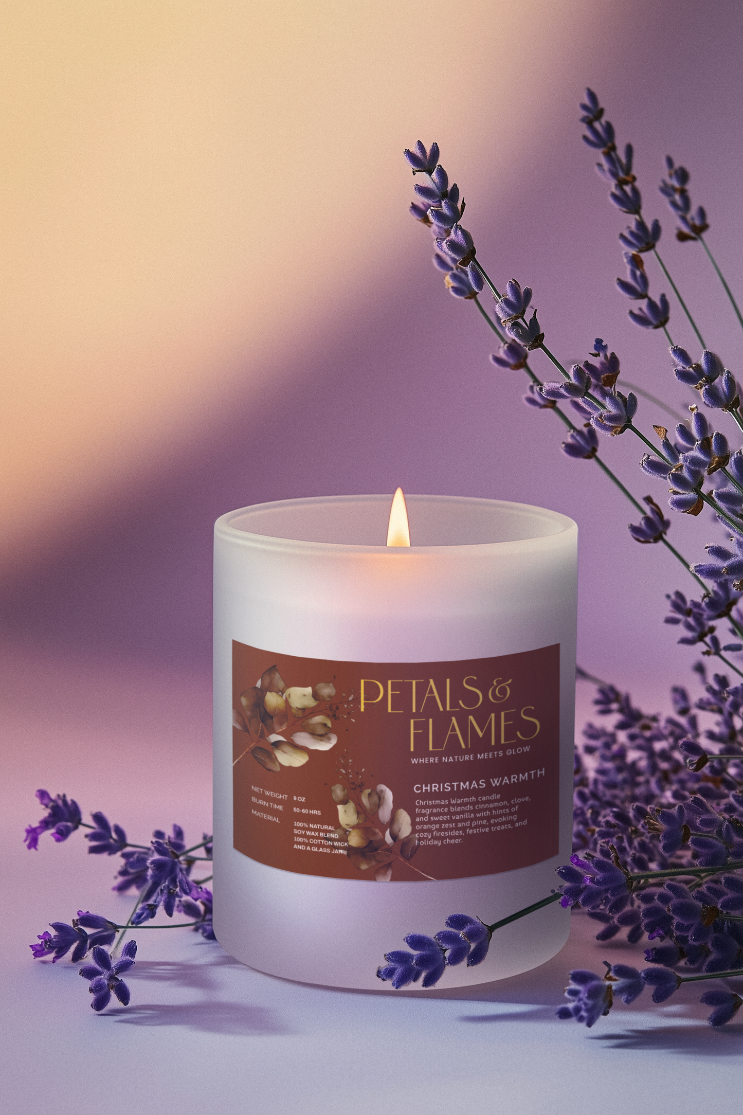 Christmas Warmth Soy Candle – Cozy Holiday Scented Gift