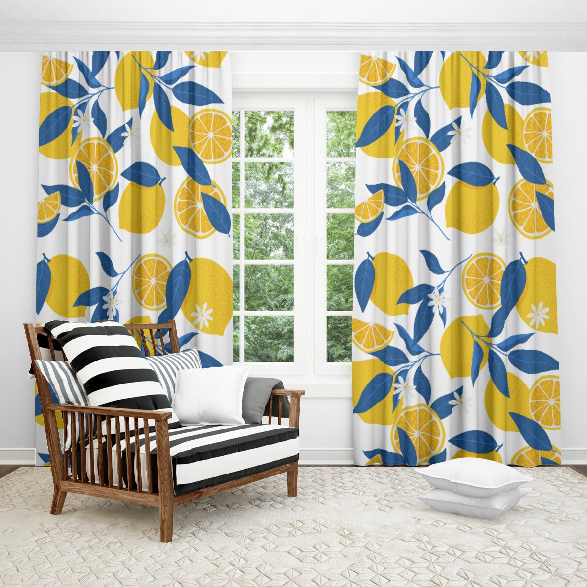 Floral Curtains with Hooks (Large Size)