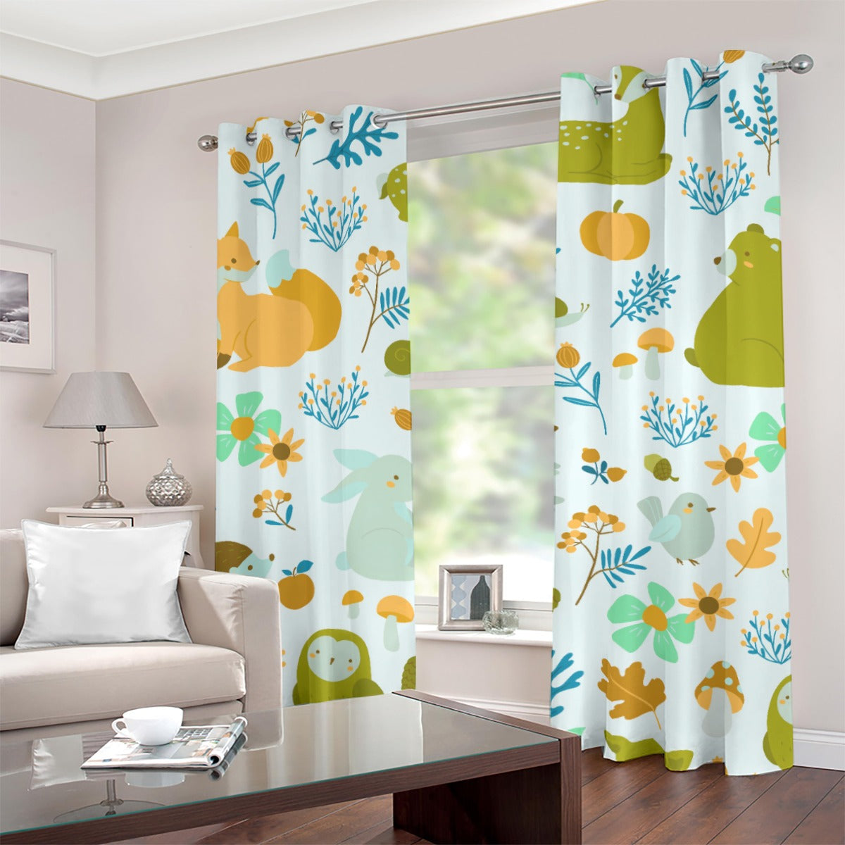 Cute Animals Grommet Curtains (Small Size)