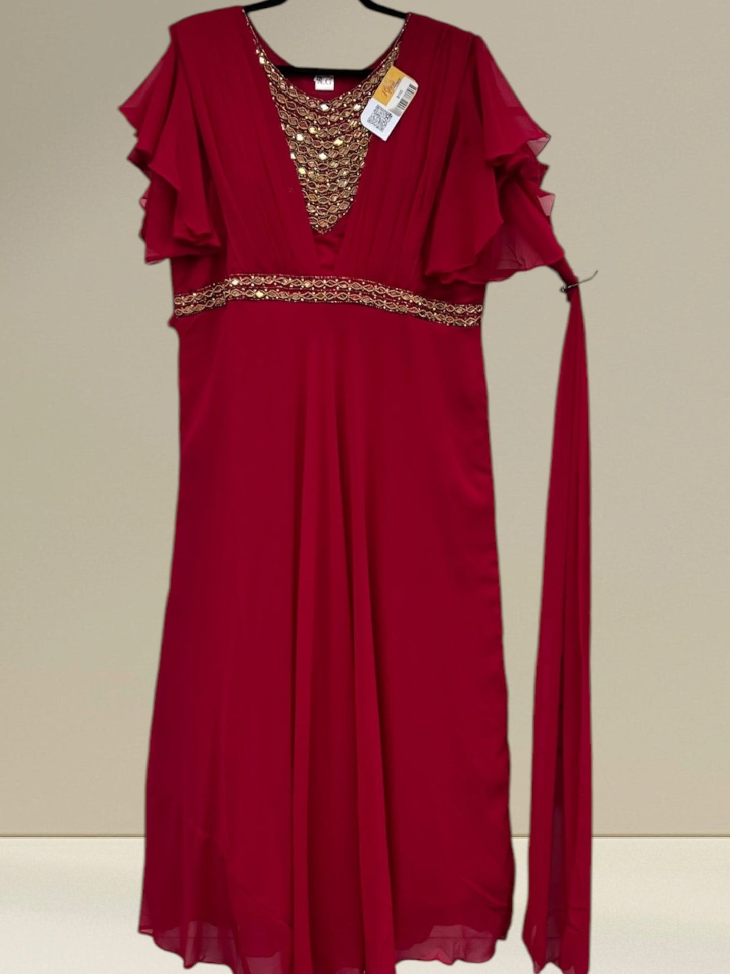 Party wear long dress | Indo western dress Dark pink 44 (US LARGE)