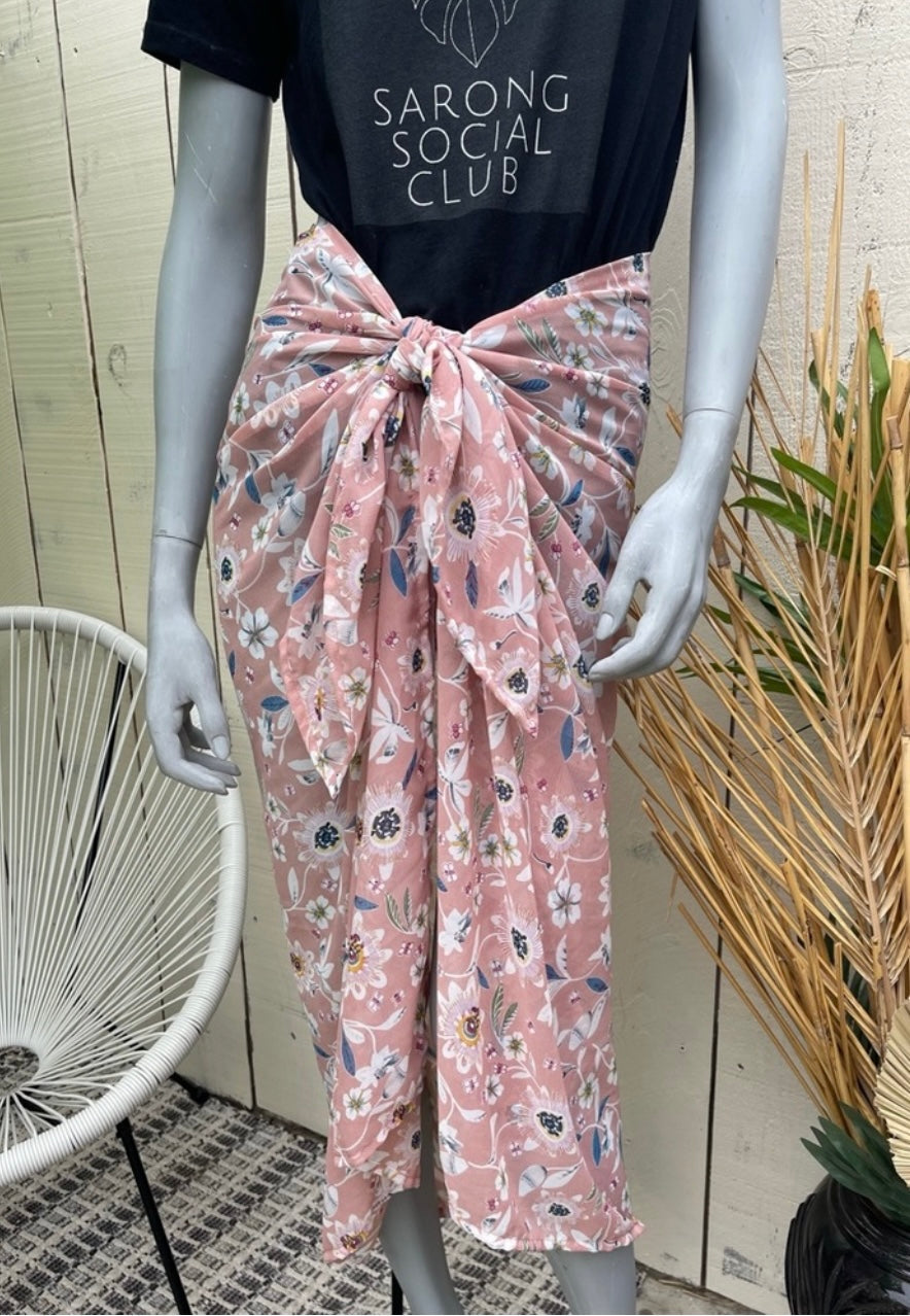 Blush Floral Sarong Scarf