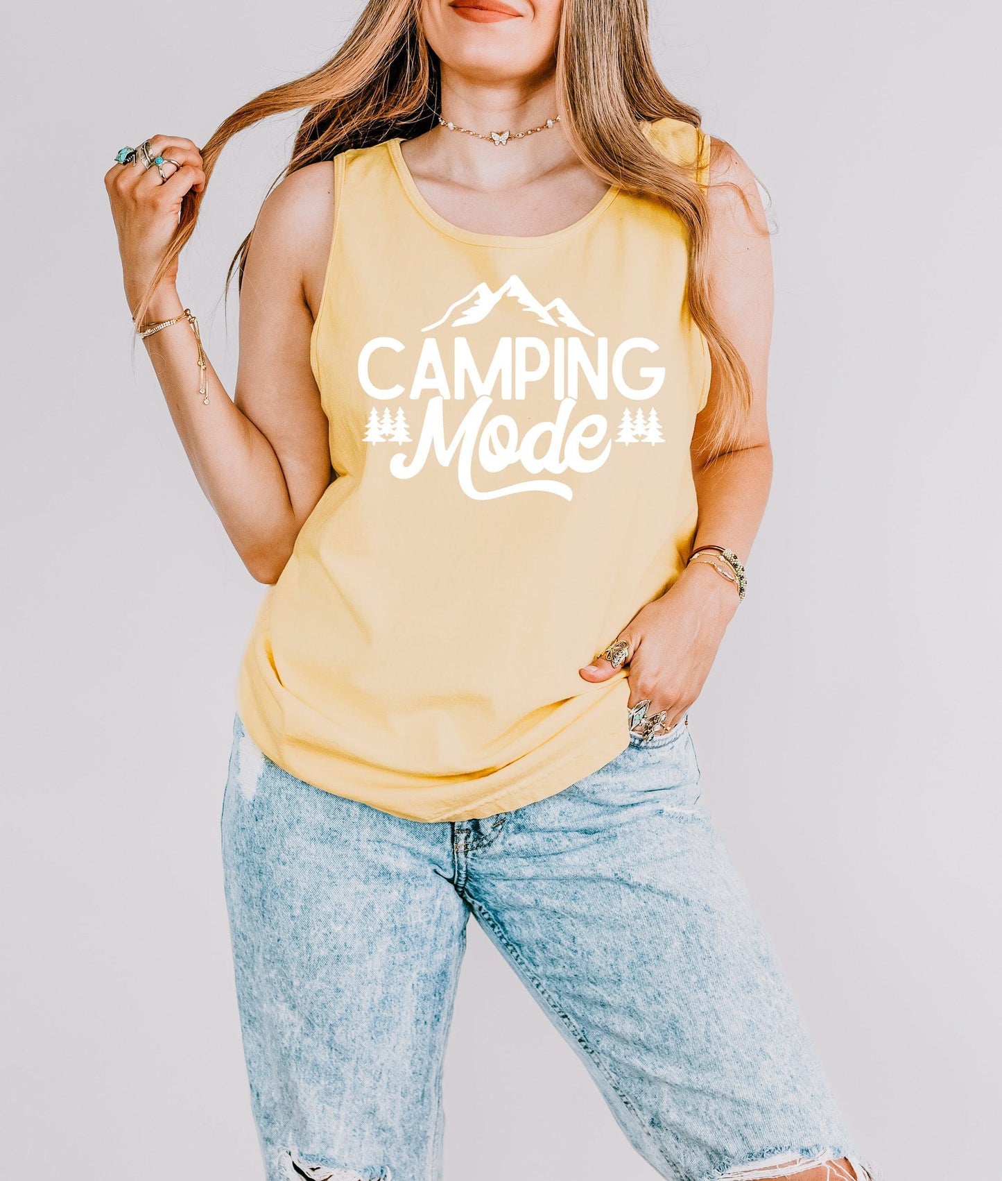 Camping Mode Mountain Hiking Nature Comfort Colors Tank Top Butter
