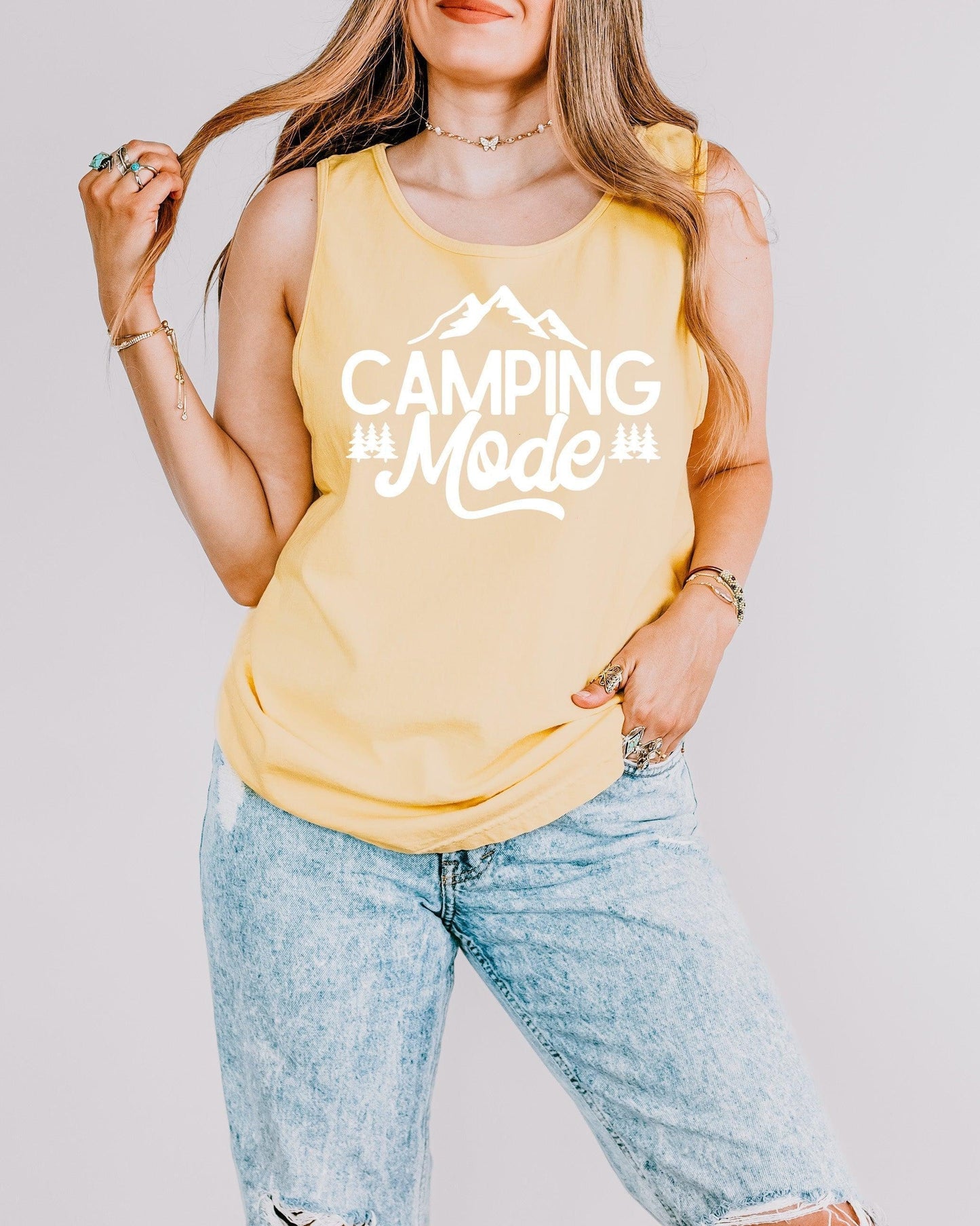 Camping Mode Mountain Hiking Nature Comfort Colors Tank Top
