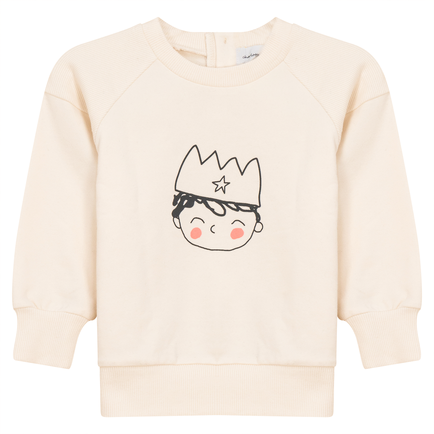 Crown Print Sweatshirt Cream