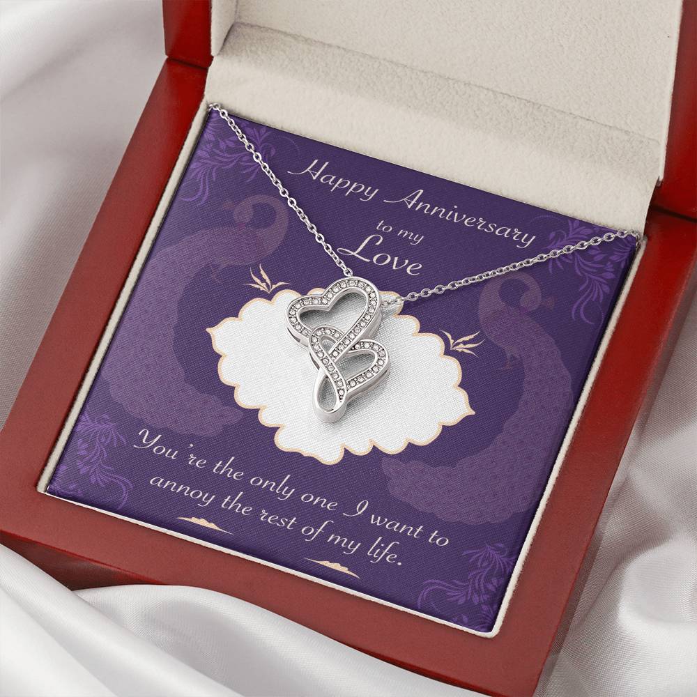 Wedding Anniversary Gifts For Wife Joint Heart Pendant Gift For Wife Double Hearts Necklace Luxury Box