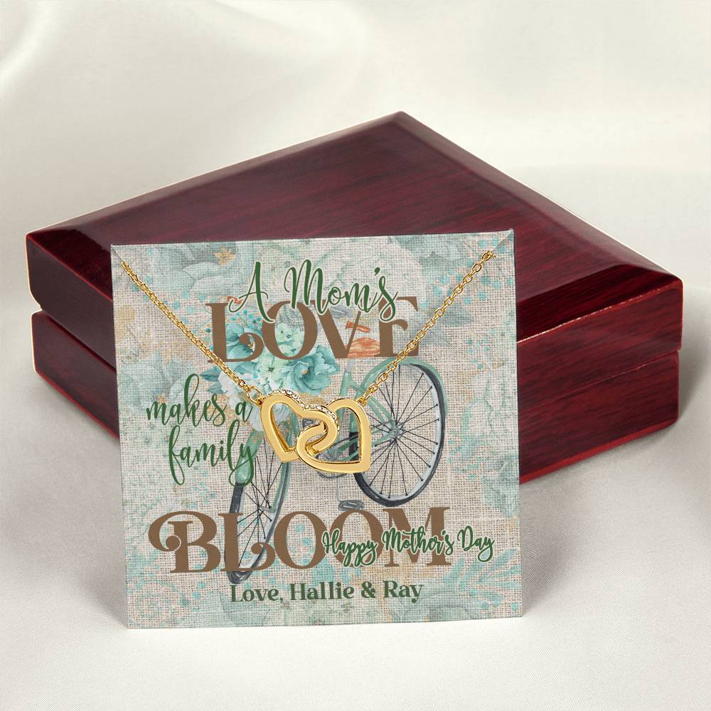 Mother'S Day Sparkly Necklace Two Hearts Pendant For Mom Gift For Your Amazing Mom And Stepmom Premium Quality Gift For Mom Interlocking Hearts Necklace 18K Yellow Gold Finish Luxury Box