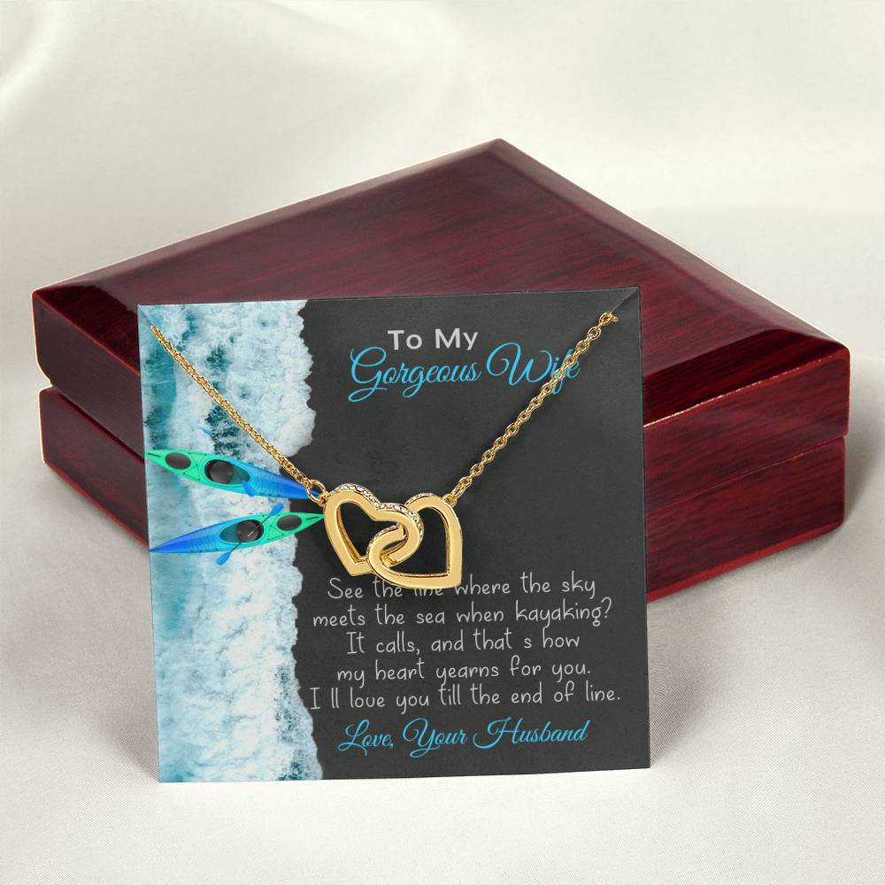 To My Wife Necklace Gnome Ribbon Pendant Dwarf Jewelry Wife Necklace Husband To Wife Silver Valentine Gnomes Valentines Day Gift For Her Interlocking Hearts Necklace 18K Yellow Gold Finish Luxury Box