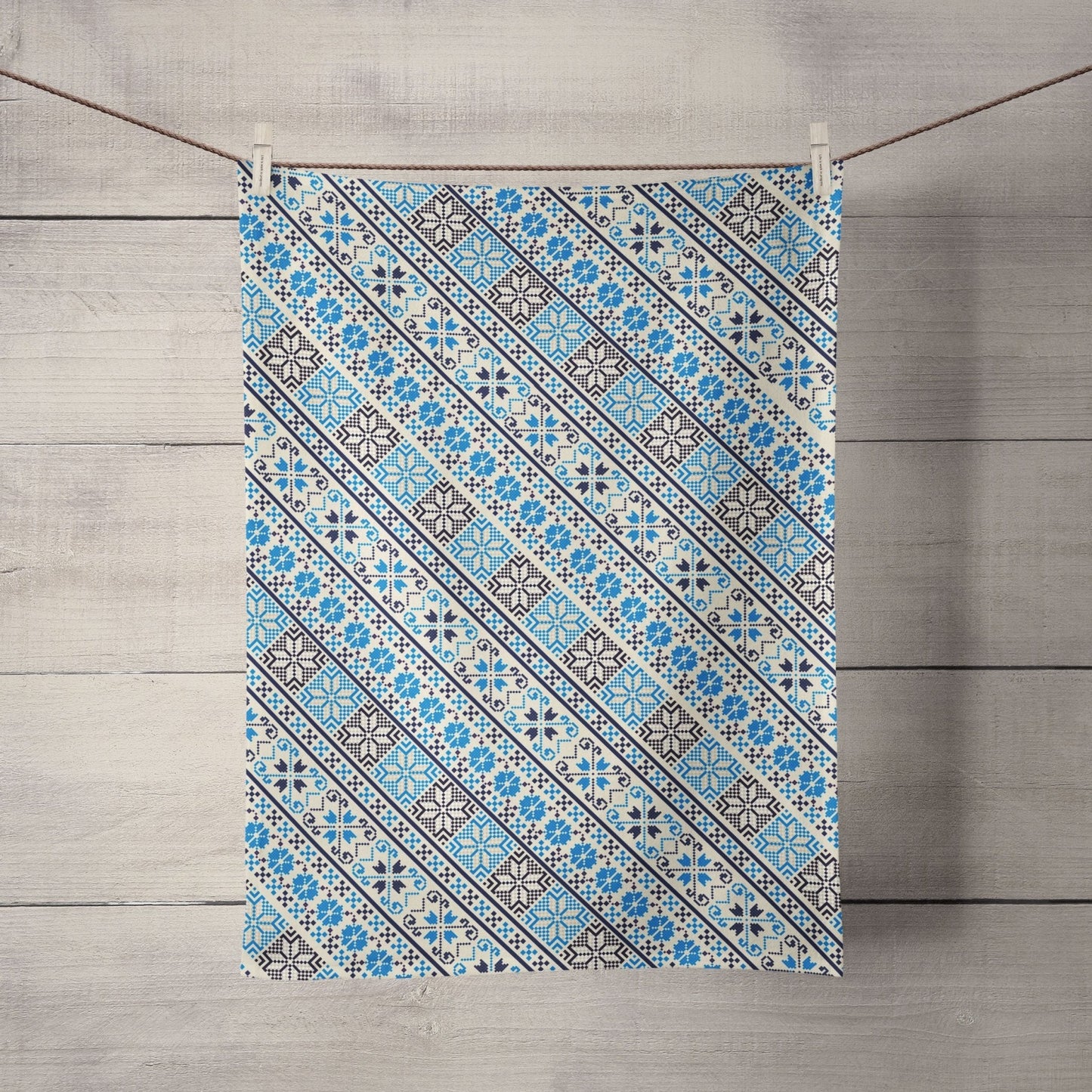 Blue Tatreez Tea Towel