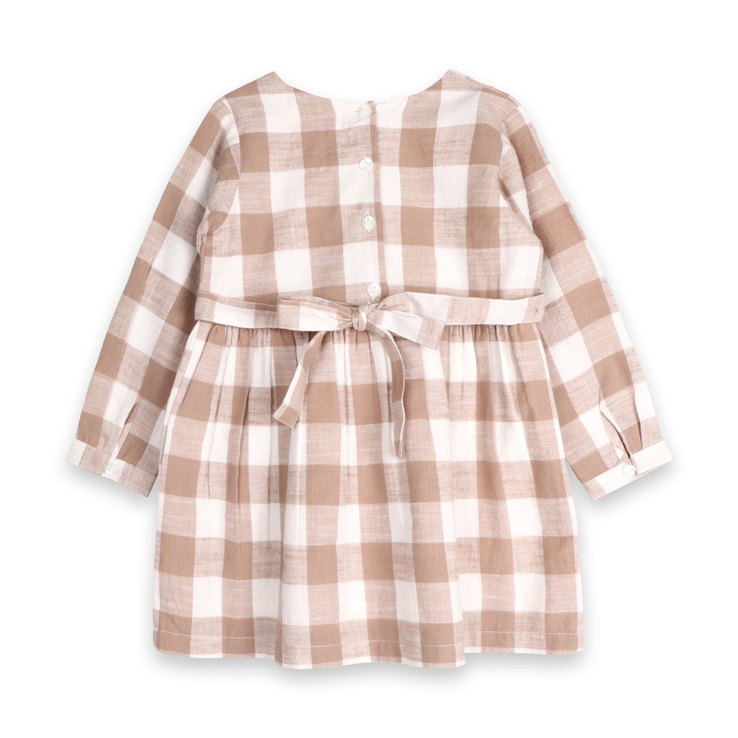 Gingham Mouse Play Dress | Grey Brushed Cotton Gingham