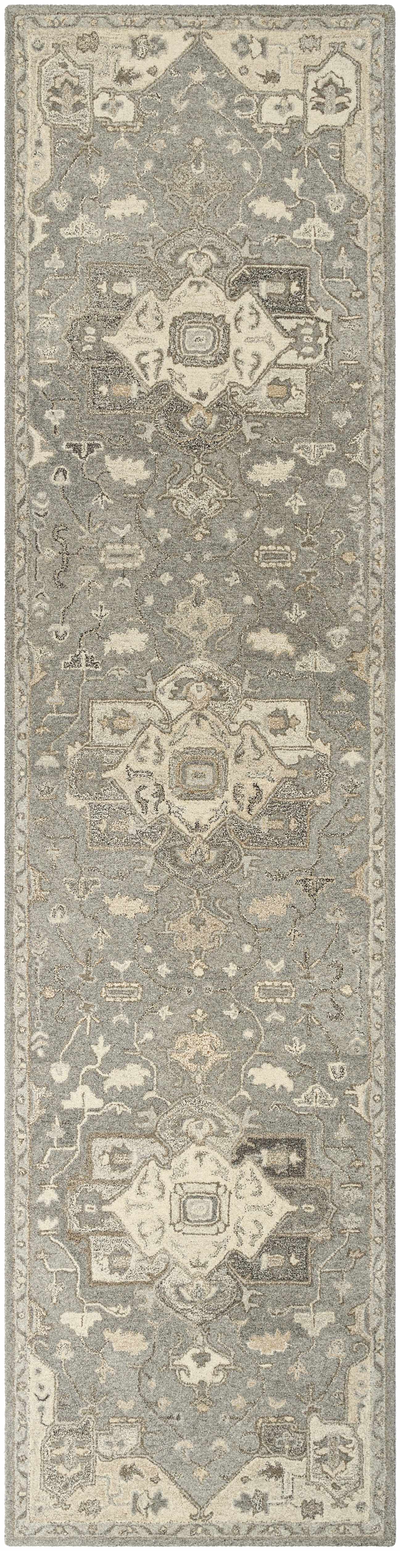 Broomfield 1196 Hand Tufted Taupe Wool Rug 3' x 12' Runner