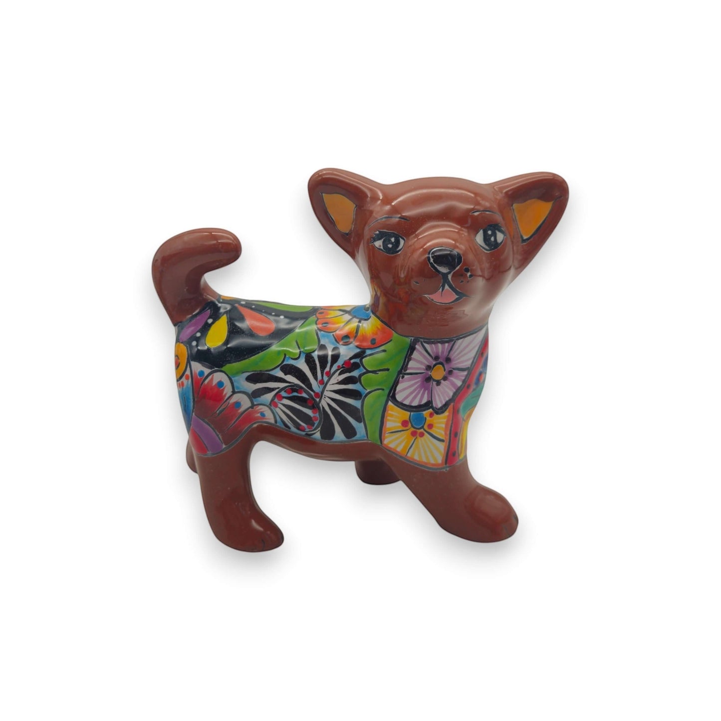 Talavera Chihuahua Dog Figurine | Handmade Mexican Art