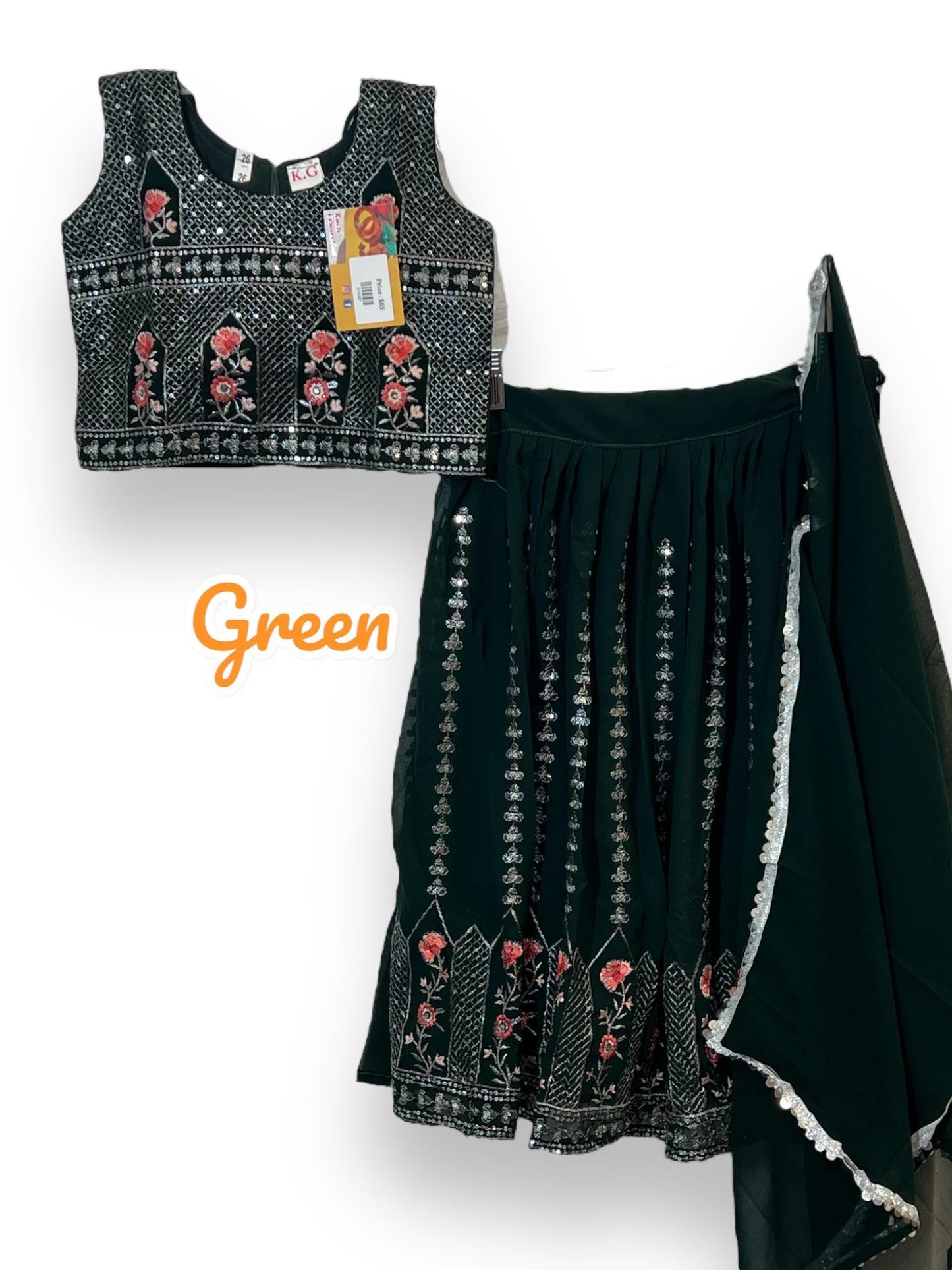 Chiffon lehenga Choli set for kids/ girls