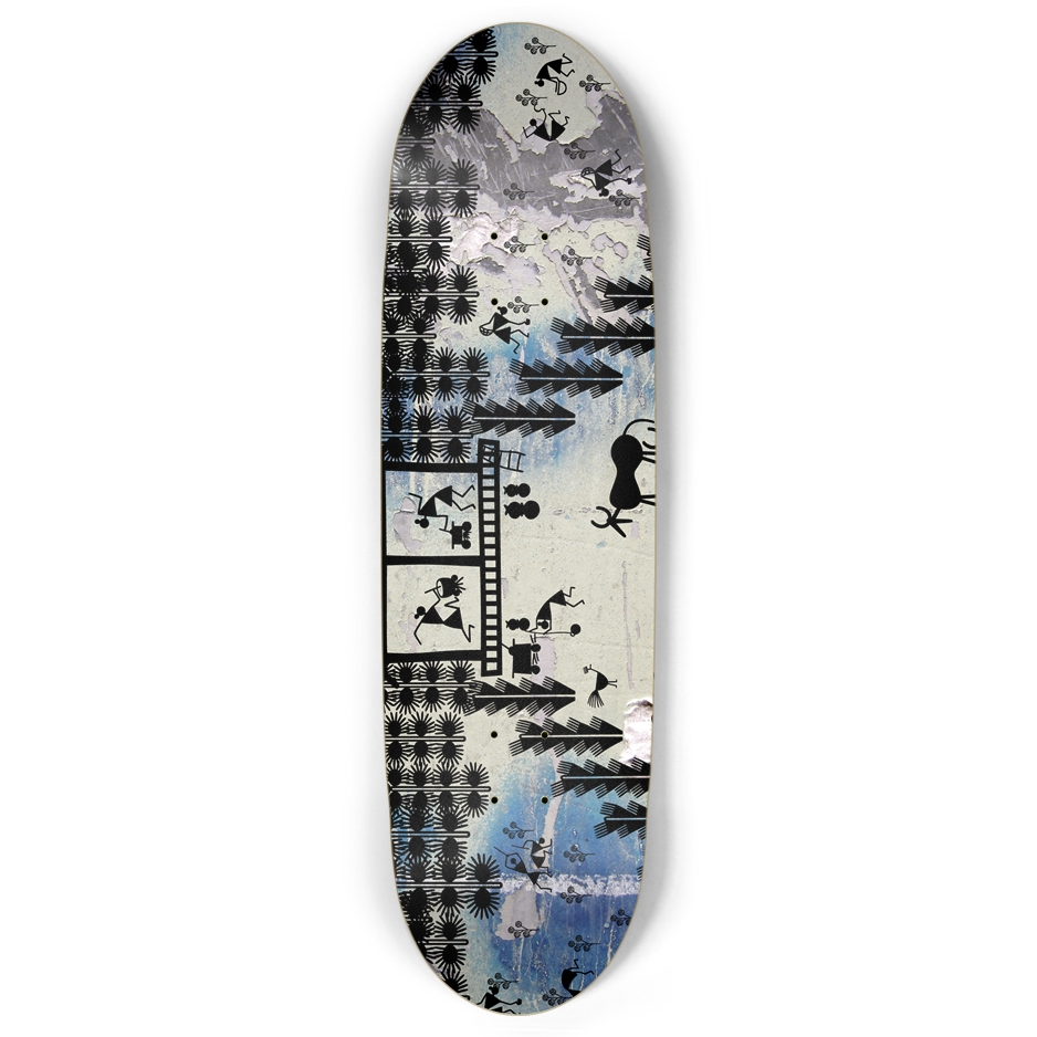 Indian tribal art football shape Retro Deck