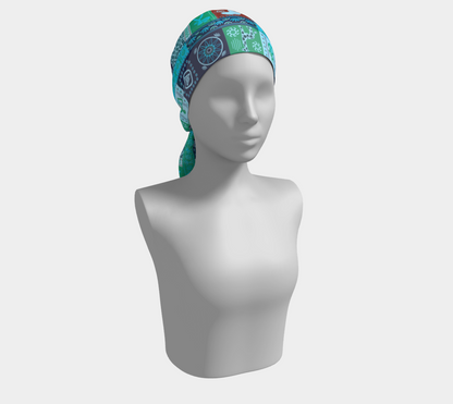 Geometric silk scarf design