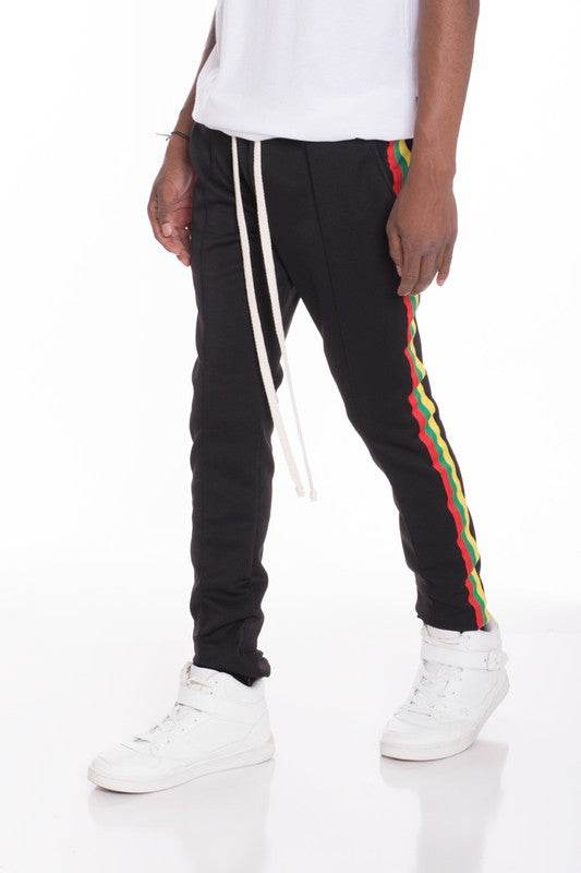 RASTA TAPED TRACK PANTS BLACK