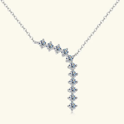 1.7ct Moissanite Necklace And Earrings Set 925 Sterling Silver Y Pendant D