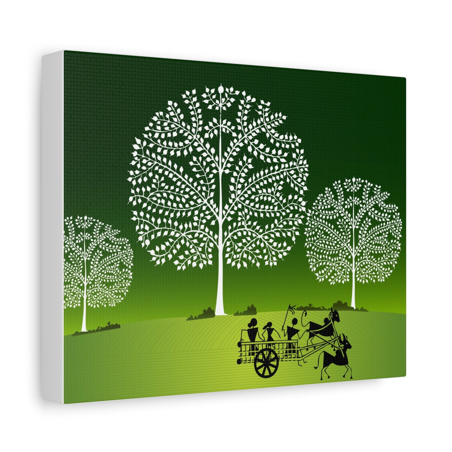 Tribal Art Artistic Nature Canvas Wall Decor, Eco-Friendly Home Art, Green Tree Print, Rustic Farmhouse Decor, Living Room Wall Art, Gift Idea