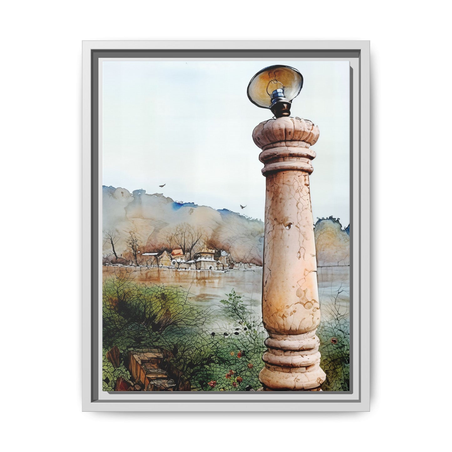 Framed Matte Canvas Wall Art - Scenic Pillar, Home Decor, Art Print, Gift, Interior Design, Living Room, Art Collection