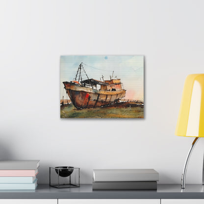 Rustic Ship Canvas Wall Art, Nautical Decor, Ocean Lover Gift, Beach House Wall Art, Maritime Home Decor