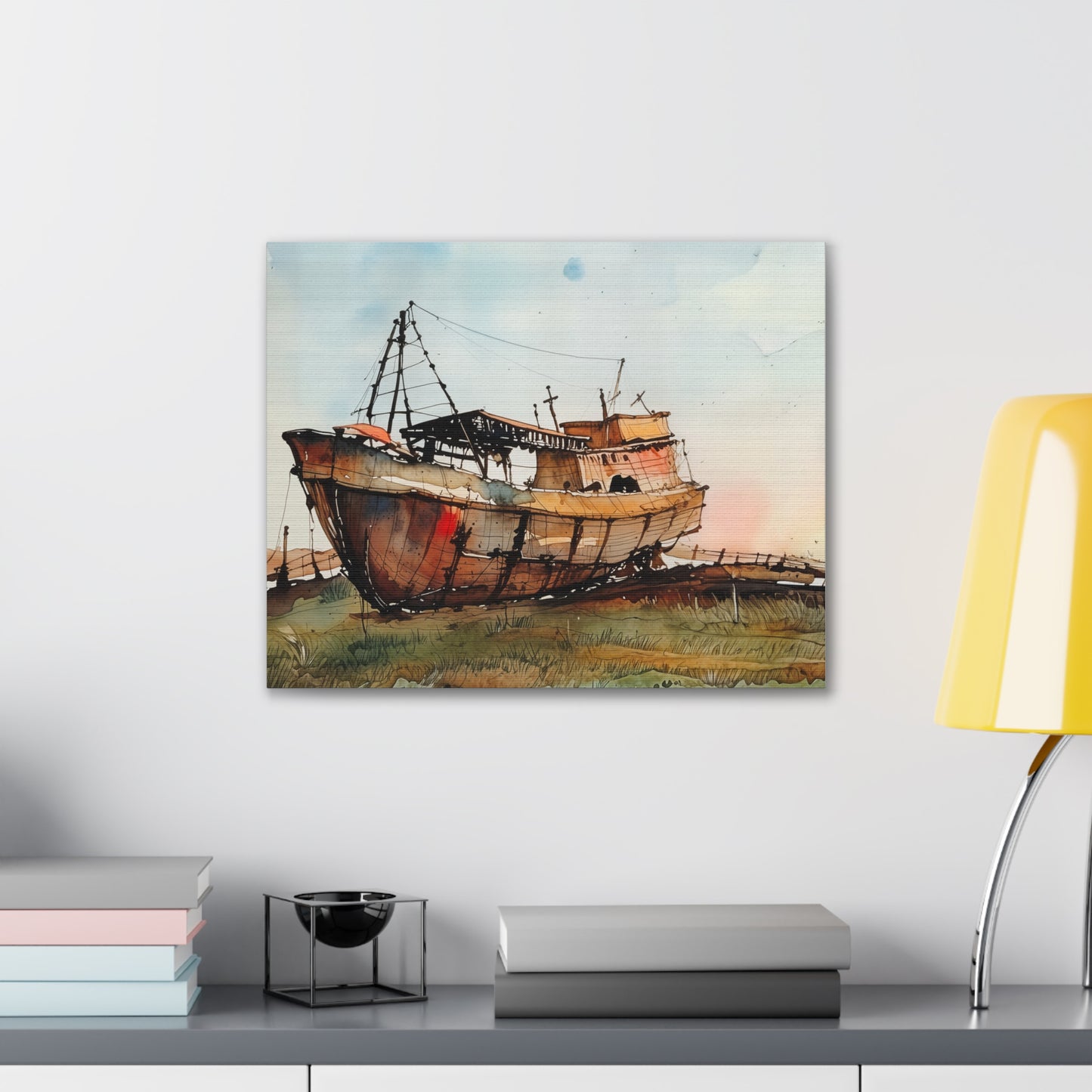 Rustic Ship Canvas Wall Art, Nautical Decor, Ocean Lover Gift, Beach House Wall Art, Maritime Home Decor