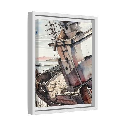 Framed Matte Canvas Art Print - Nautical Decor, Coastal Wall Art, Boat Painting, Perfect Gift for Sea Lovers, Home Office Decoration