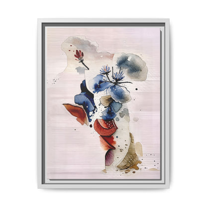 Framed Floral Art Print, Abstract Wall Decor, Matte Canvas Artwork, Home Aesthetic, Gift for Nature Lovers