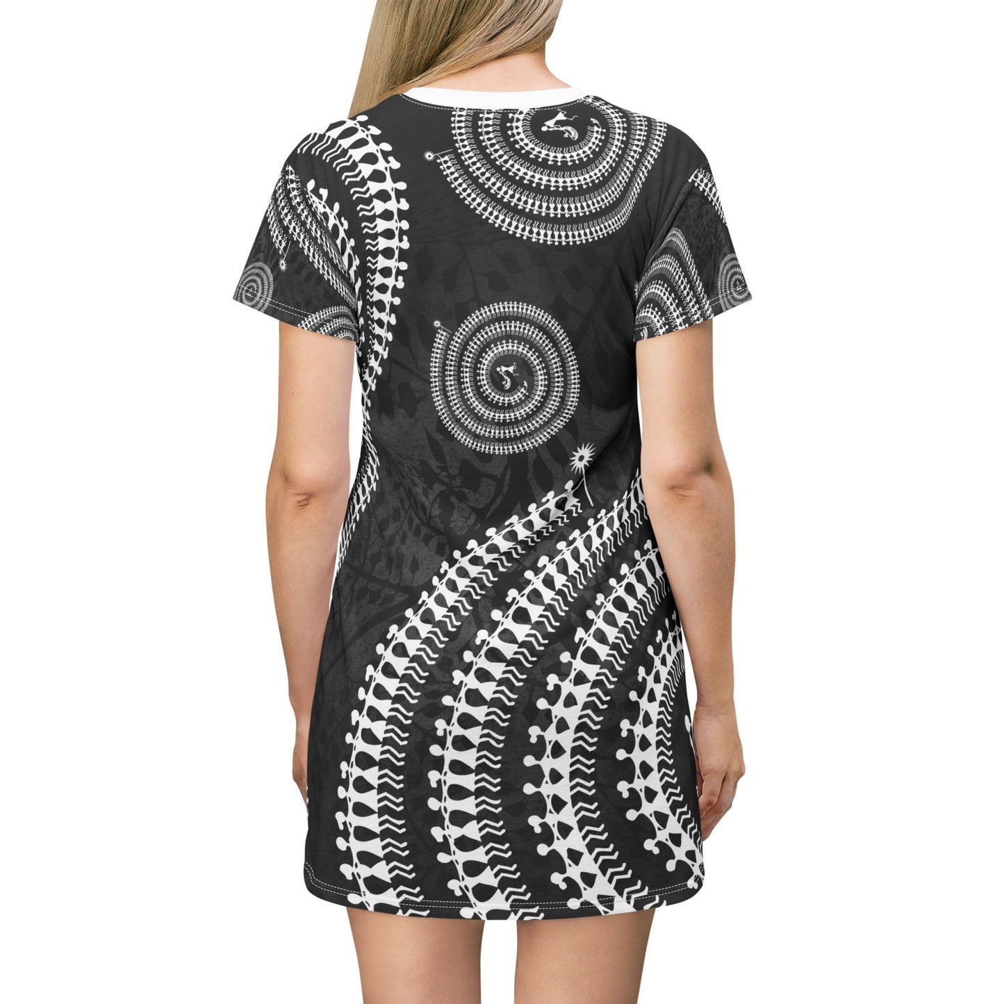 Boho Chic Spiral T-Shirt Dress – Casual & Trendy Wear
