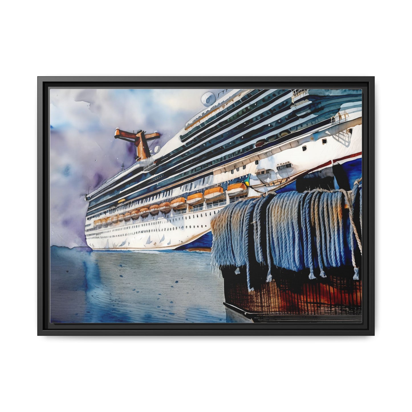 Cruise Ship Matte Canvas Wall Art, Nautical Home Decor, Framed Maritime Print, Unique Gift for Travelers, Ocean Lover's Wall Decor