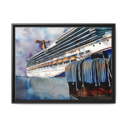 Cruise Ship Matte Canvas Wall Art, Nautical Home Decor, Framed Maritime Print, Unique Gift for Travelers, Ocean Lover's Wall Decor