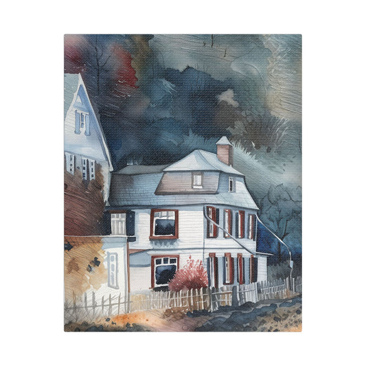 Satin Canvas Art Print of Cozy Cottage, Wall Decor, Home Aesthetic, Housewarming Gift, Nature Scene, Cozy Atmosphere, Living Room