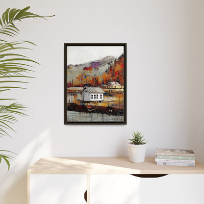 Autumn Landscape Framed Canvas Print – Cozy Home Wall Art for Nature Lovers