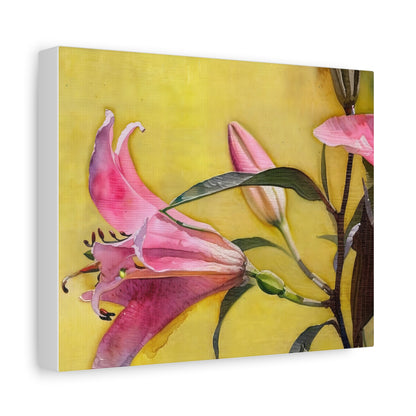 Floral Matte Canvas Art, Wall Decor, Yellow Flower Print, Home Decor Gift, Living Room Art, Modern Floral Wall Art