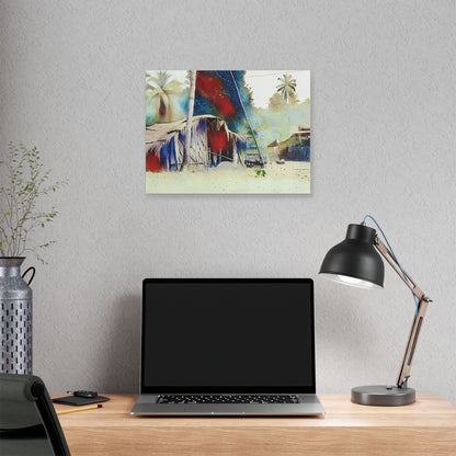 Vibrant Landscape Canvas Art, Tropical Home Decor, Beach House Wall Art, Nature Painting, Gift for Art Lovers, Relaxing Atmosphere