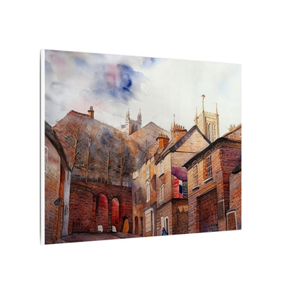 Watercolor Cityscape Art Print, Matte Canvas Wall Decor, Home Gallery, Unique Gift, Living Room Wall Art, Landscape Painting