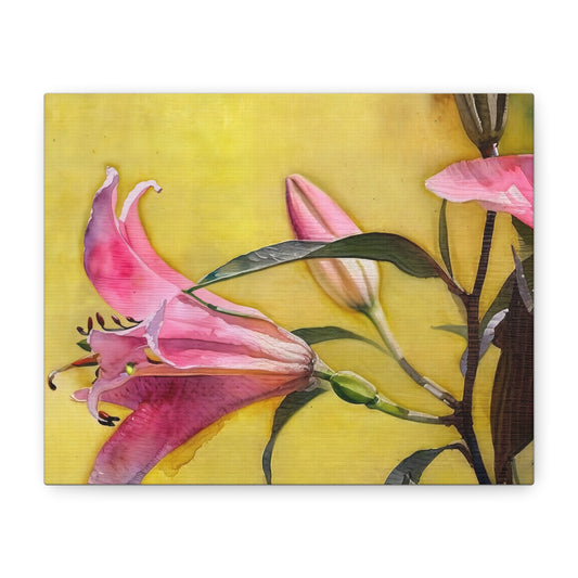 Floral Matte Canvas Art, Wall Decor, Yellow Flower Print, Home Decor Gift, Living Room Art, Modern Floral Wall Art