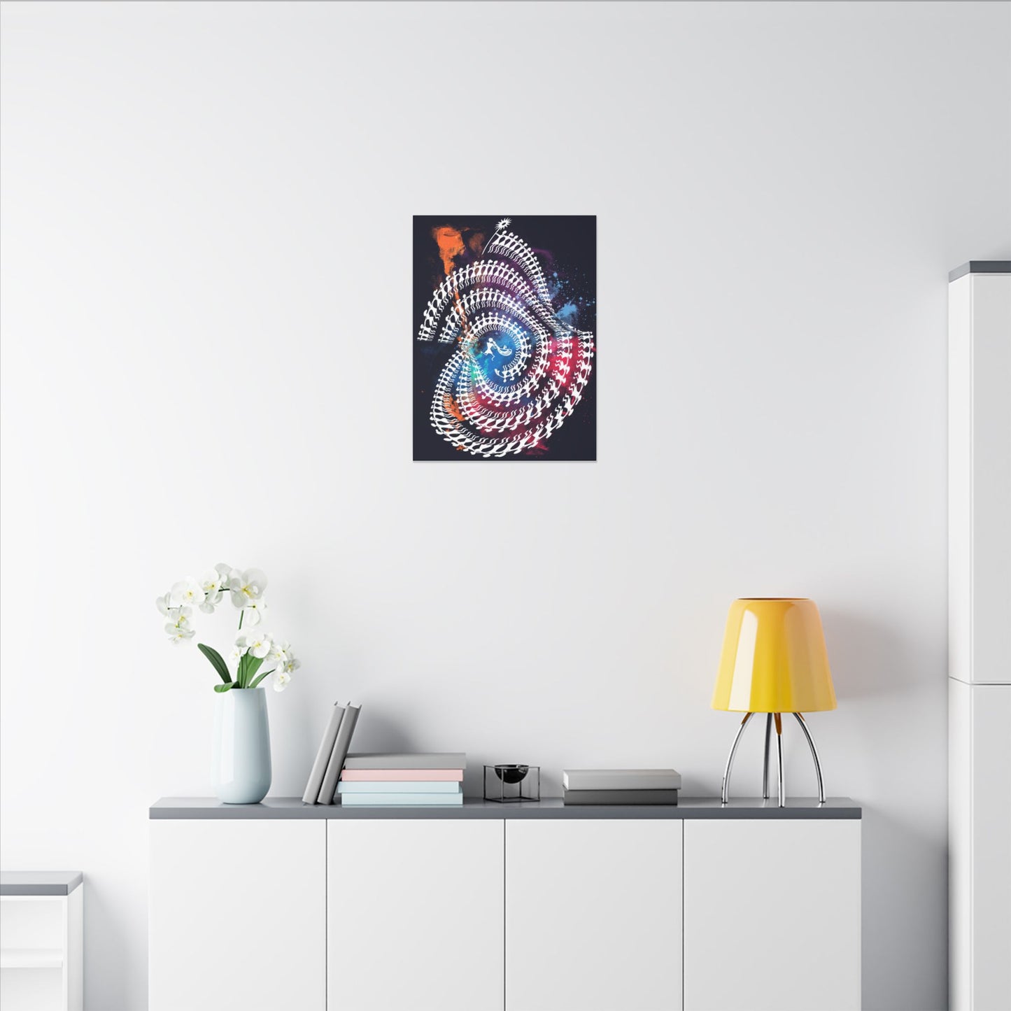 Spiral Tribal Dance Art Canvas, Abstract Wall Decor, Meditation Gift, Psychedelic Art Print, Home or Office Decoration