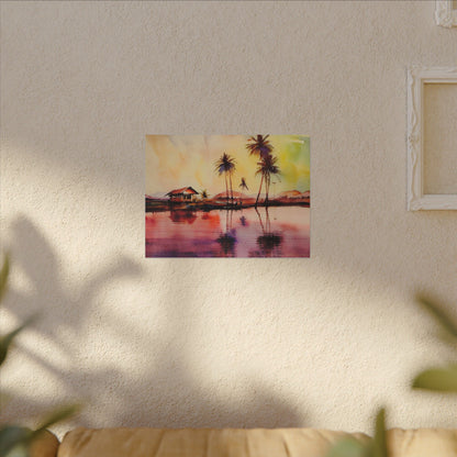 Vibrant Canvas Wall Art, Tropical Landscape Print, Home Decor, Gift for Nature Lovers, Relaxing Art Piece, Beach House Decor