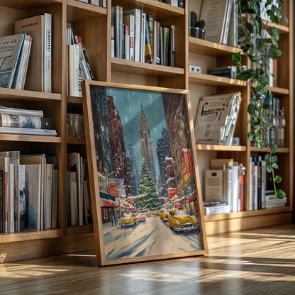New York Winter Christmas Cityscape Gallery Canvas 40" x 60"