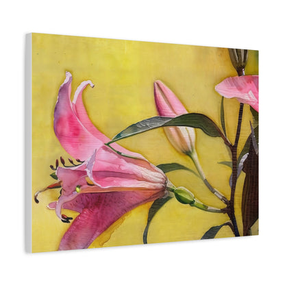 Floral Matte Canvas Art, Wall Decor, Yellow Flower Print, Home Decor Gift, Living Room Art, Modern Floral Wall Art