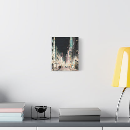 Cityscape Art Canvas, Urban Wall Decor, Night City Painting, Modern Home Decoration, Gift for Art Lovers, Aesthetic Canvas Print