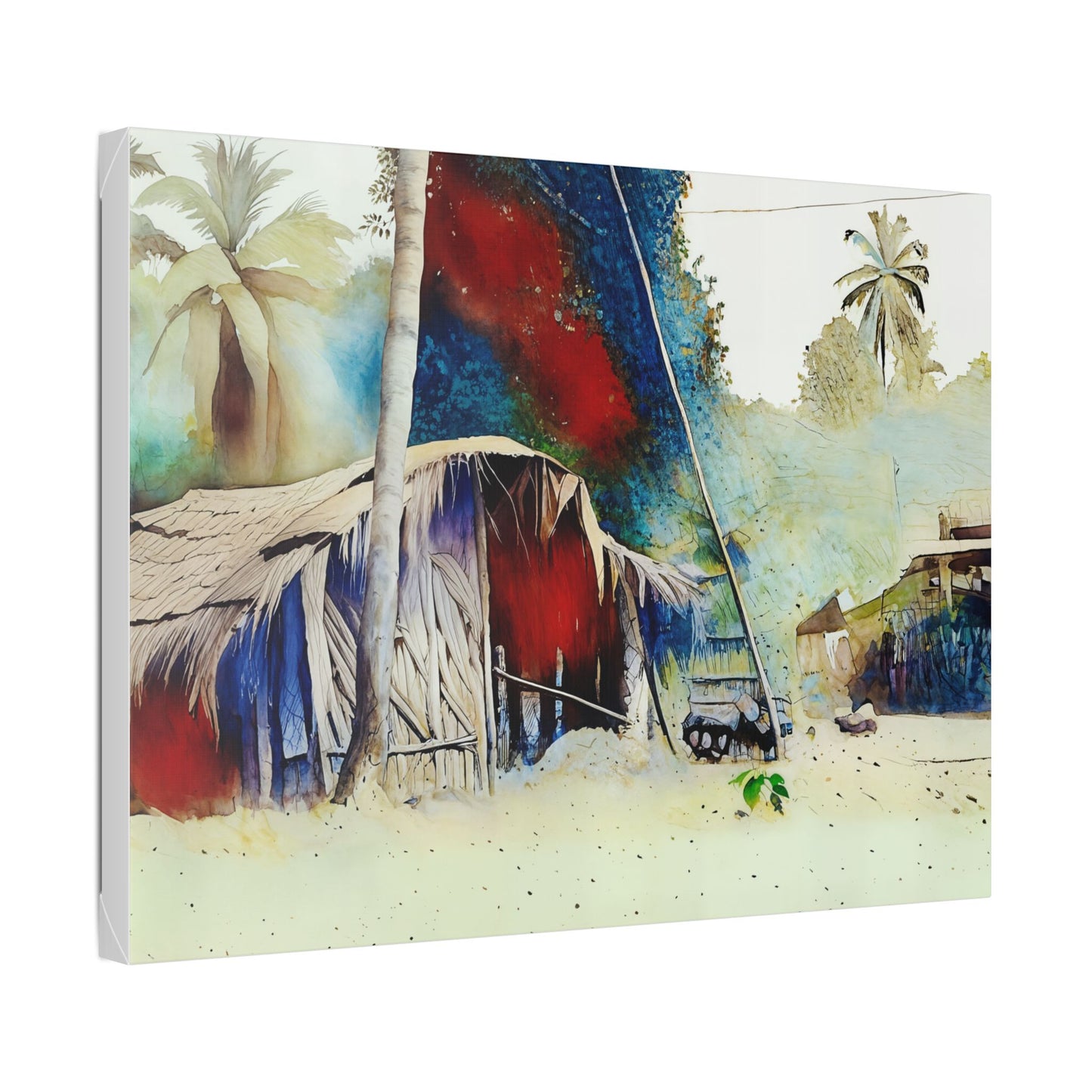 Vibrant Landscape Canvas Art, Tropical Home Decor, Beach House Wall Art, Nature Painting, Gift for Art Lovers, Relaxing Atmosphere