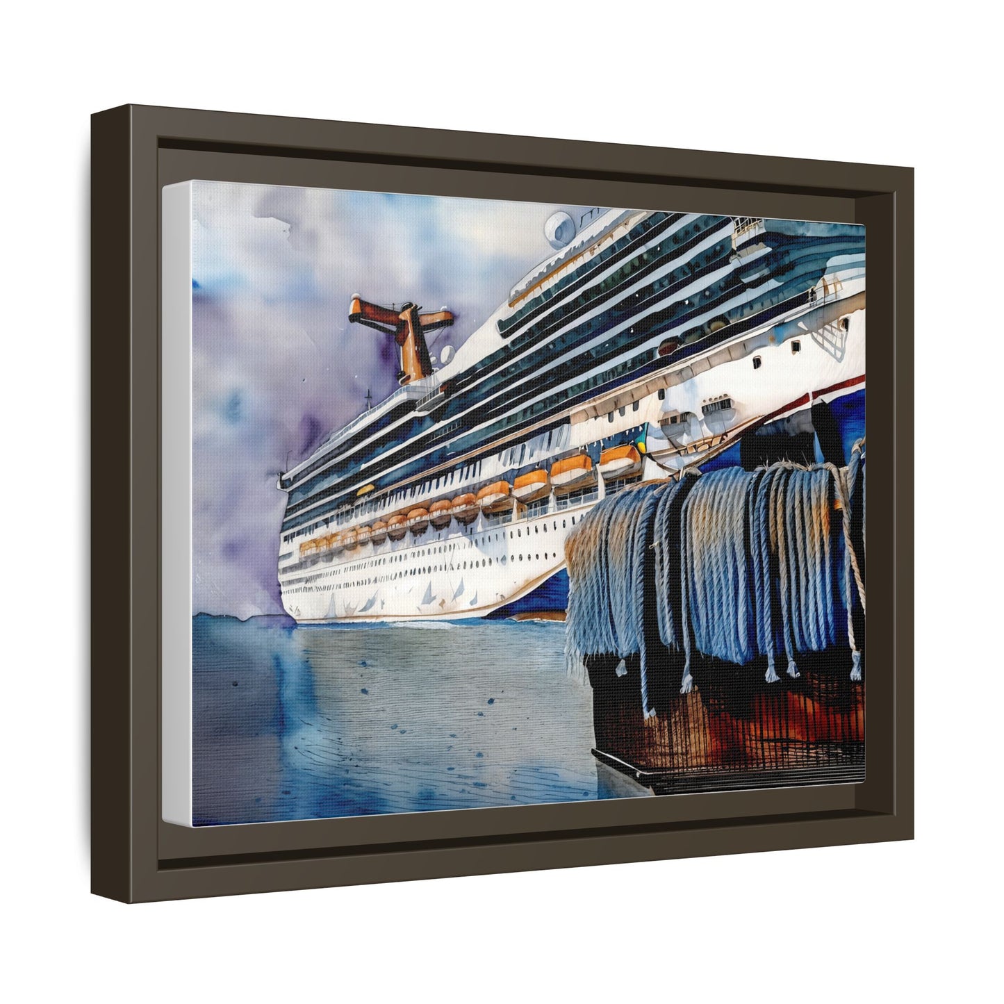Cruise Ship Matte Canvas Wall Art, Nautical Home Decor, Framed Maritime Print, Unique Gift for Travelers, Ocean Lover's Wall Decor