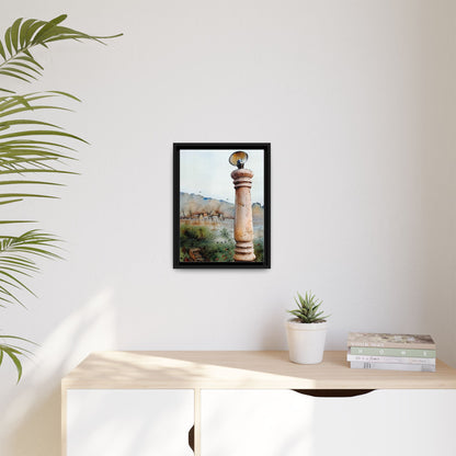 Framed Matte Canvas Wall Art - Scenic Pillar, Home Decor, Art Print, Gift, Interior Design, Living Room, Art Collection